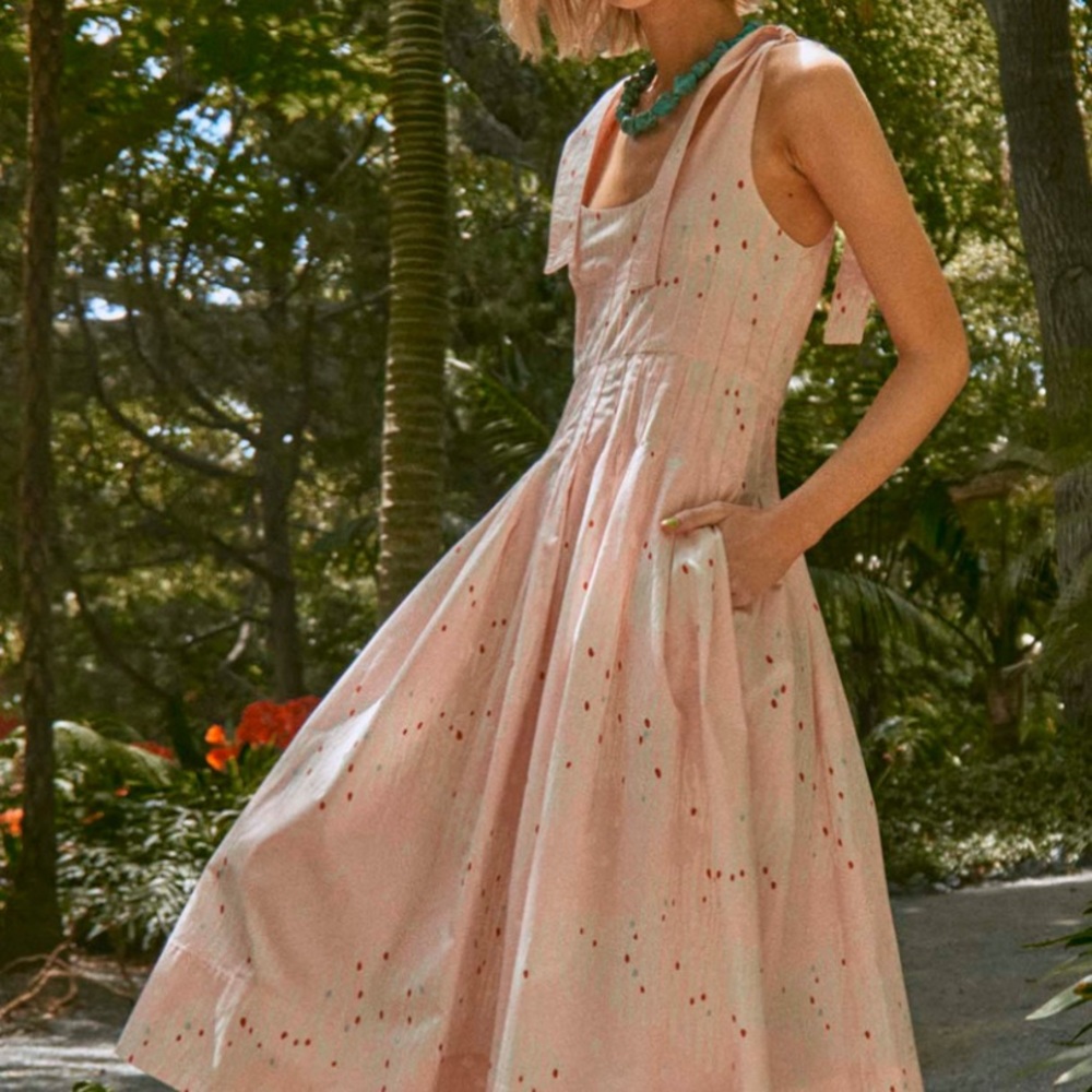 Hunter bell Braden dress in abstract coral